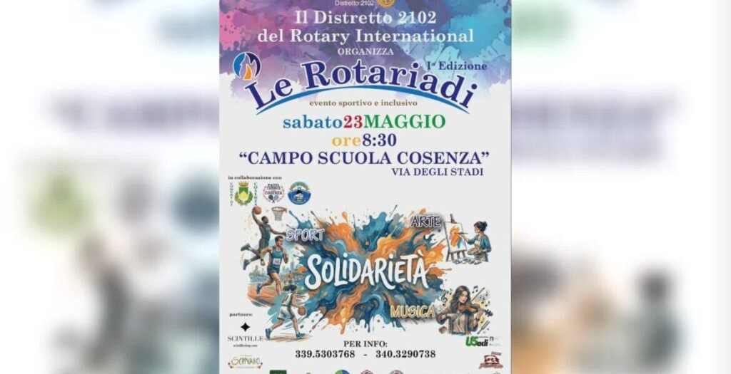 Rotariadi Calabria 2026: a fase final entre esporte, cultura e inclusão em Cosenza