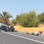 Acidente na A18 Messina-Catania: carro capota perto de Galati, trânsito parado