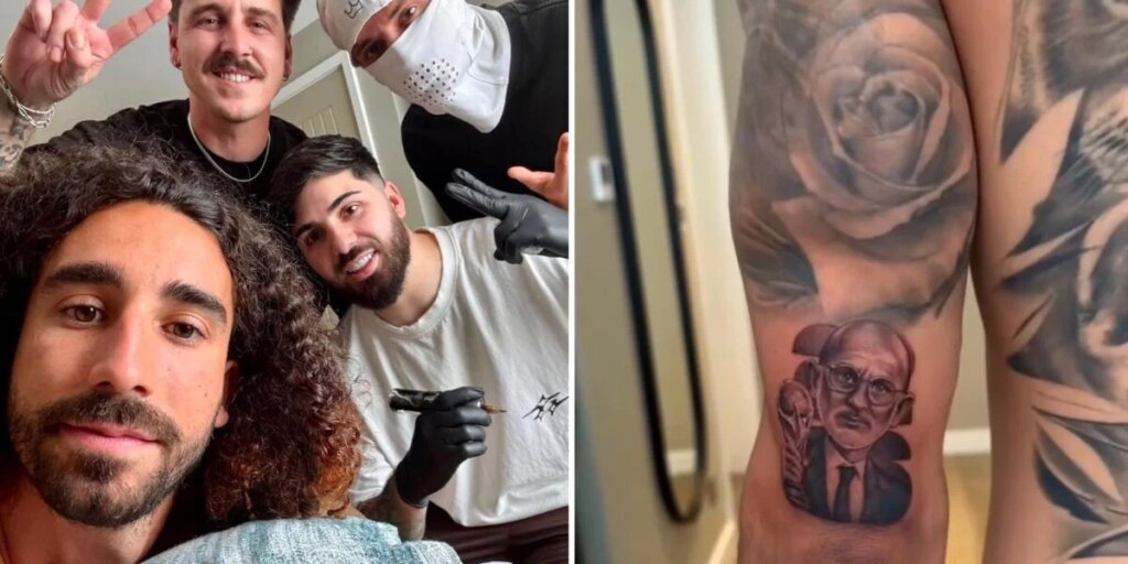 Cucurella cumpre sua promessa: o rosto de de la Fuente tatuado após seu triunfo na Copa do Mundo