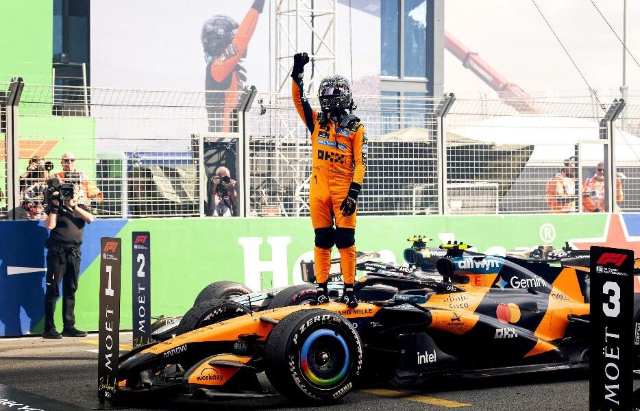 Norris triunfa na Holanda à frente de Kimi Antonelli e Russell. As Ferraris de Hamilton e Leclerc ao pé do pódio