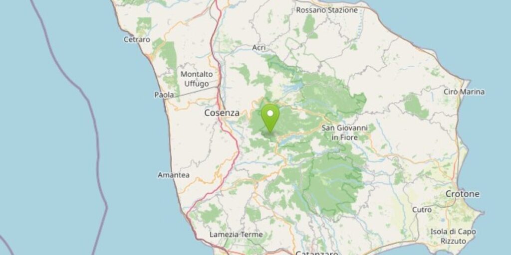 A terra ainda treme na região de Cosentino: terremoto de magnitude 2,9 em Aprigliano