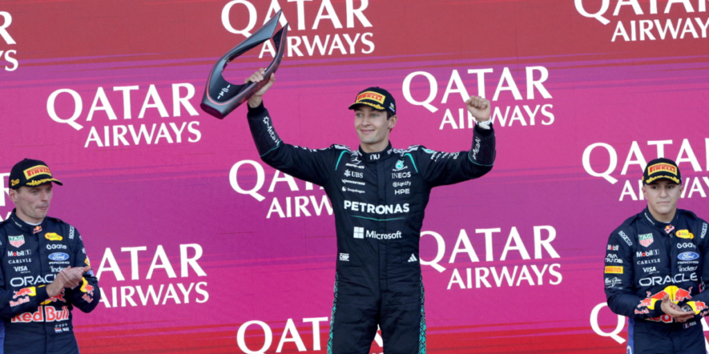 GP Azerbaijão, Itália não está lá. Russell vence à frente de Verstappen e Hadjar. Antonelli em quinto, Ferrari fora do pódio